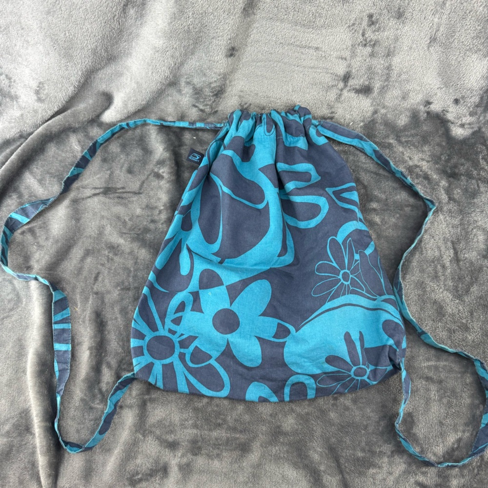 Vintage Y2K Old Navy Outlet Blue Floral Conch Bag Backpack Bag